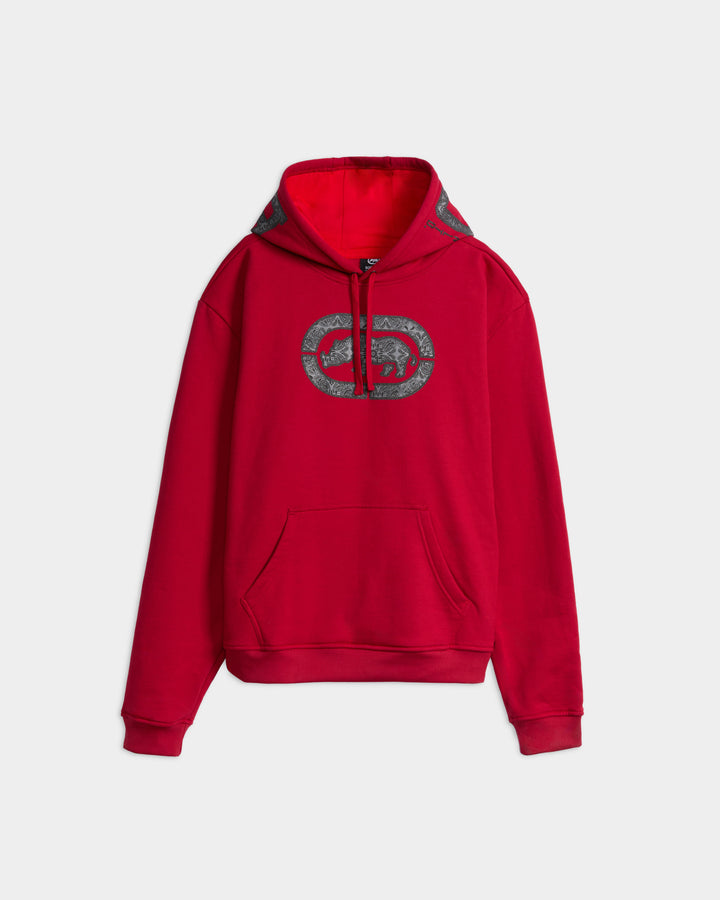 Overstand Sleeve Print Pullover Hoodie