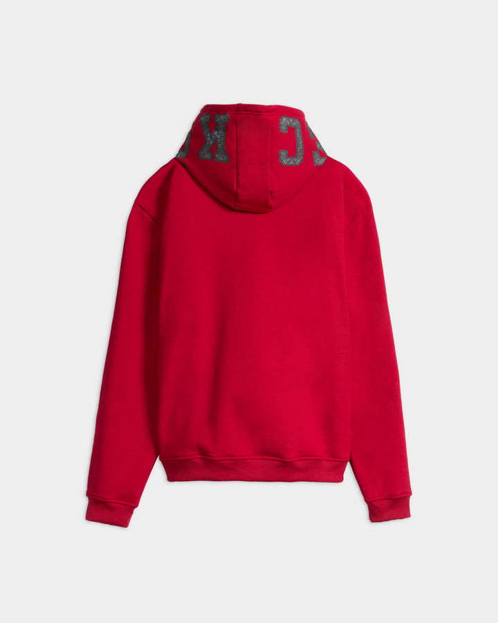 Overstand Sleeve Print Pullover Hoodie