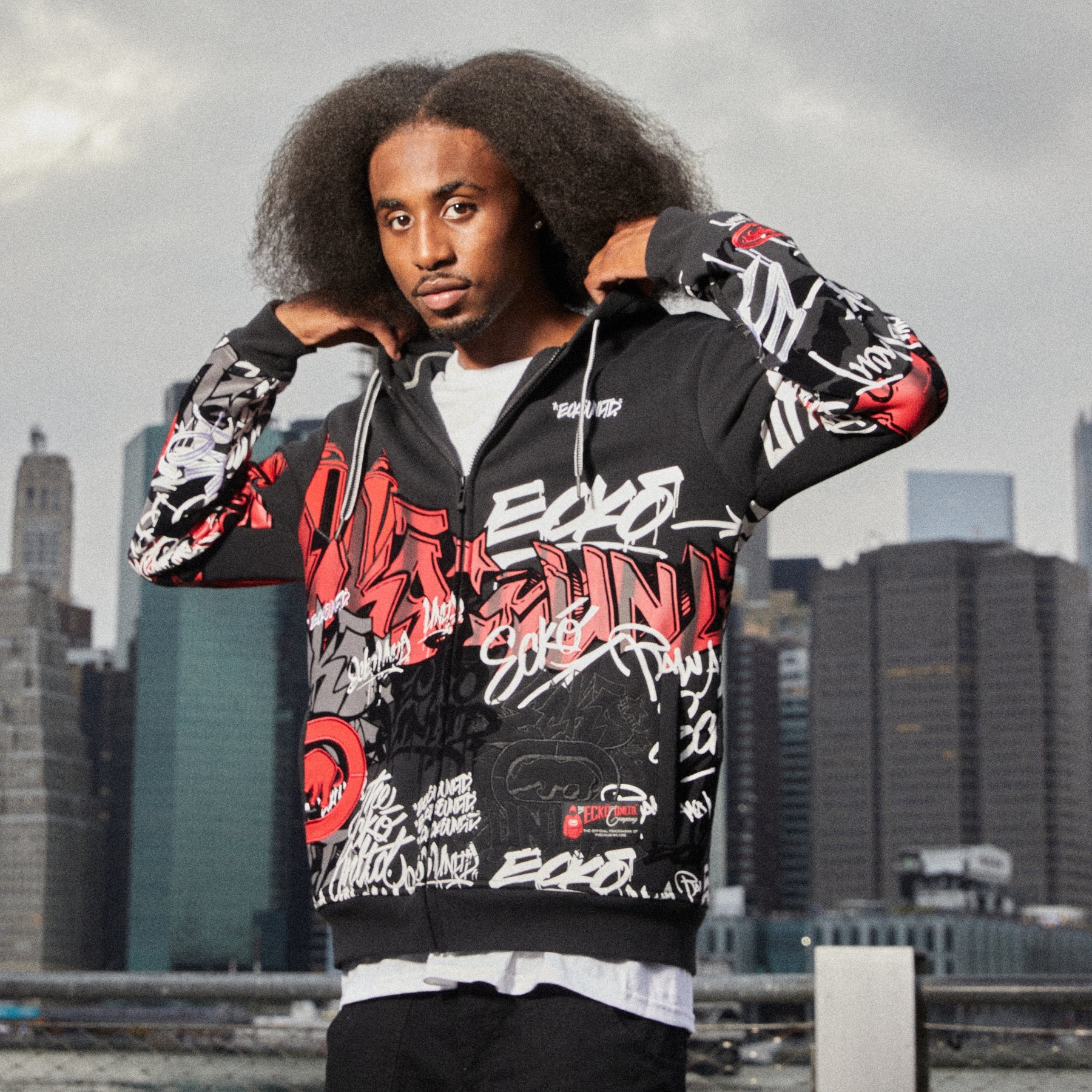 Hooded Ecko Sudaderas Sudadera Ecko Unltd Rhino Zip Up Negro