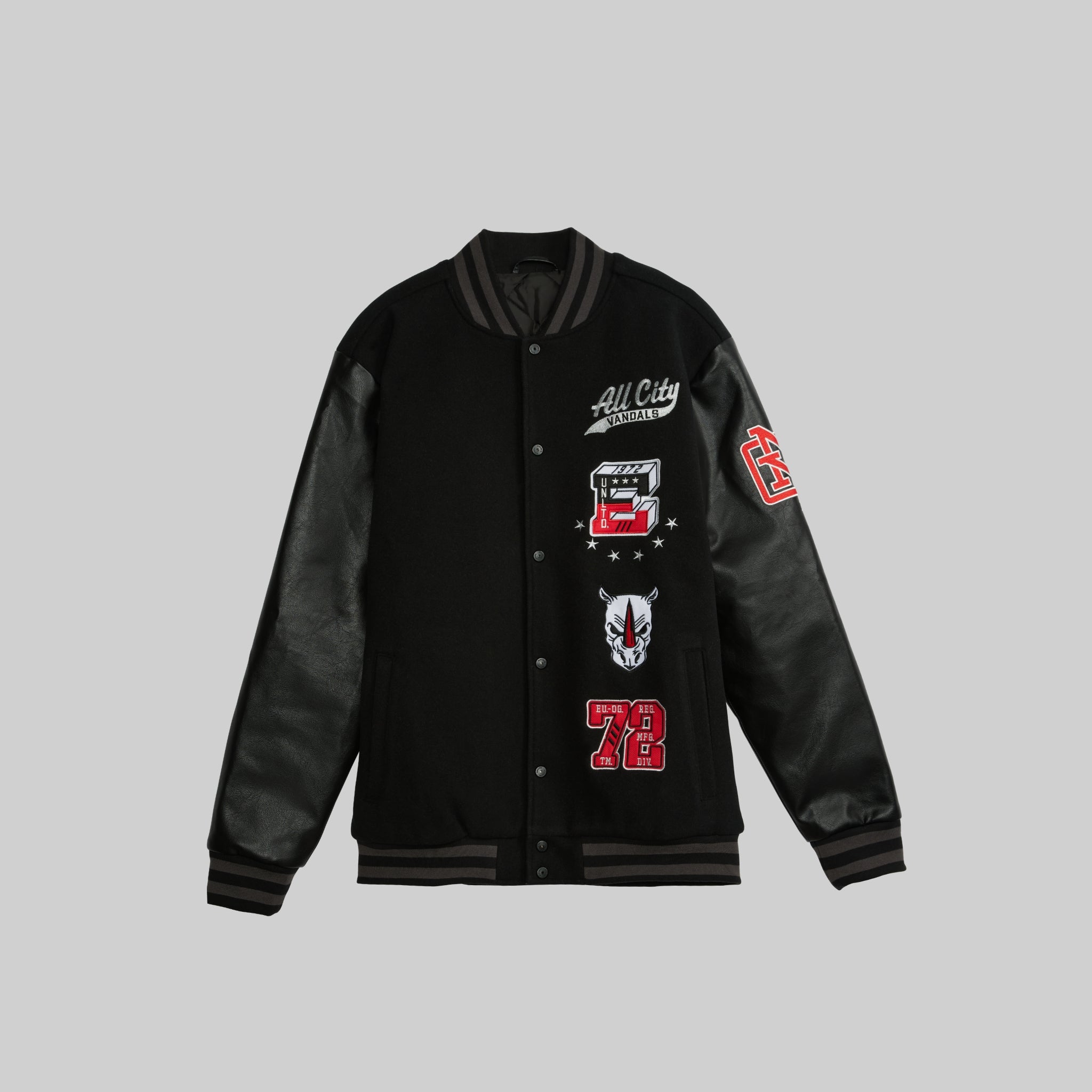 Vegan Leather Contrast Stitch Jacket - Black