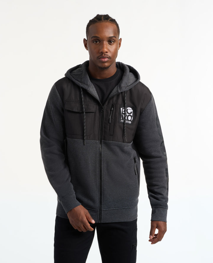 Brick Piece Front Zip Hoodie