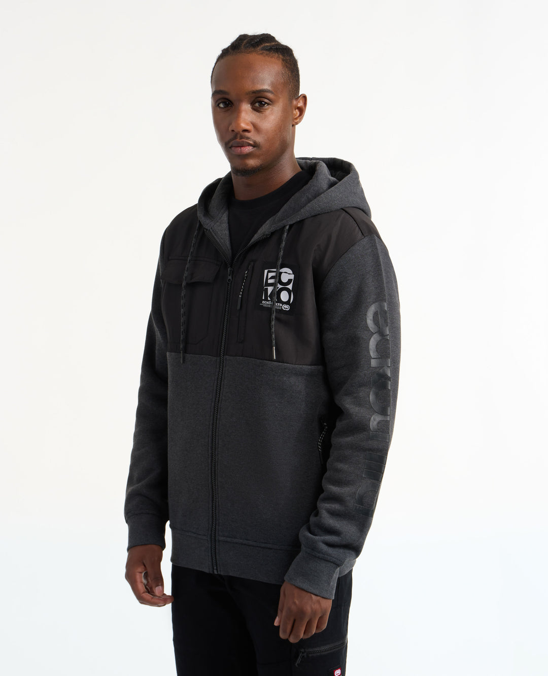 Brick Piece Front Zip Hoodie