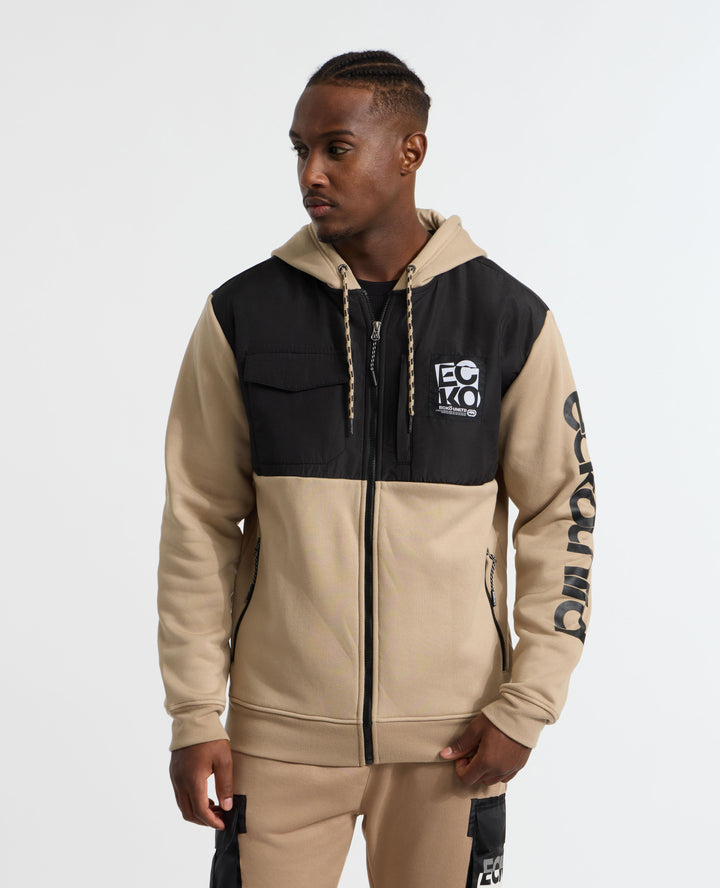 Brick Piece Front Zip Hoodie