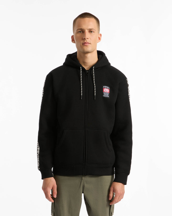 Taped Sleeves Sherpa Hoodie