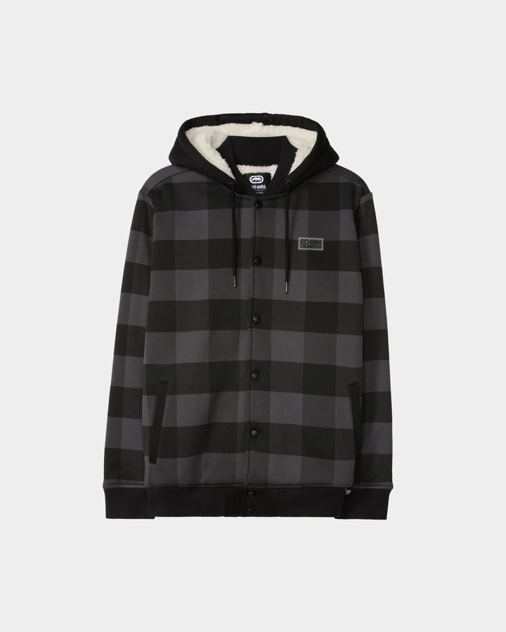 Plaid Sherpa Varsity Jacket