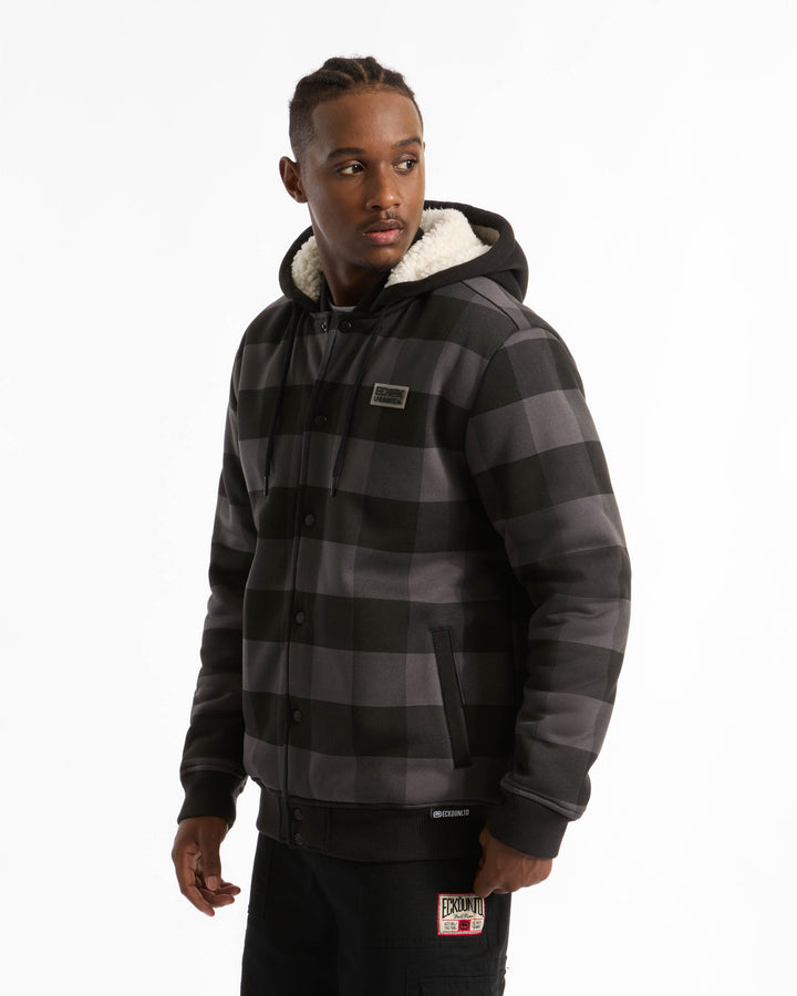 Plaid Sherpa Varsity Jacket