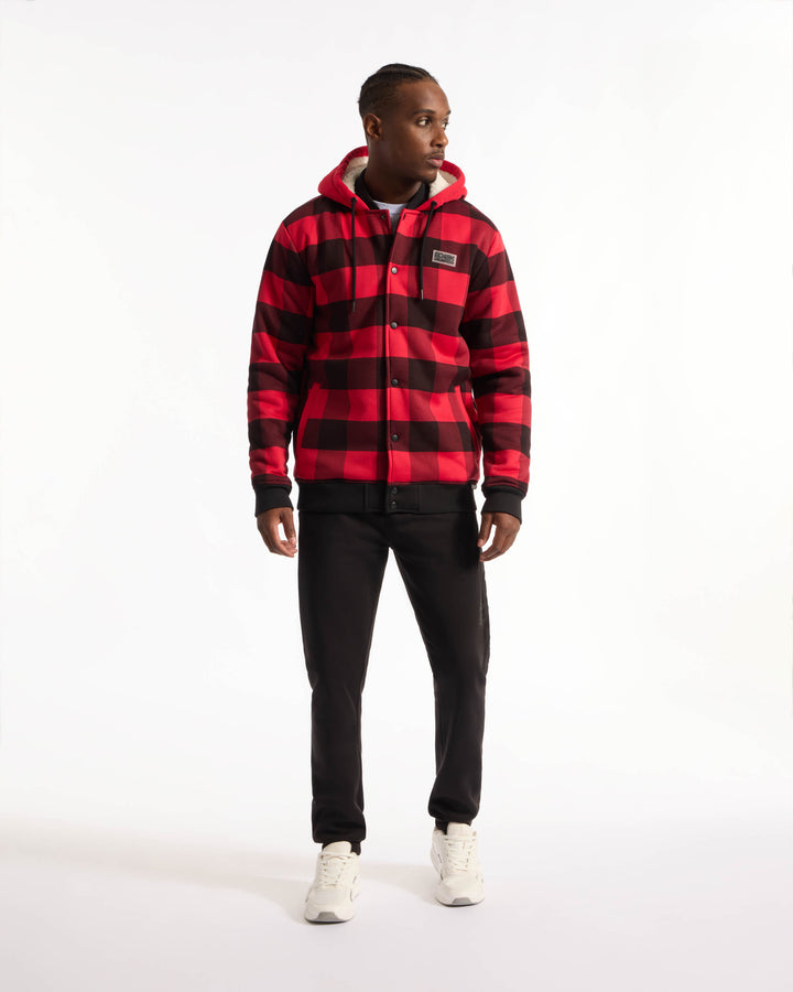 Plaid Sherpa Varsity Jacket