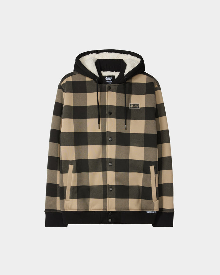 Plaid Sherpa Varsity Jacket