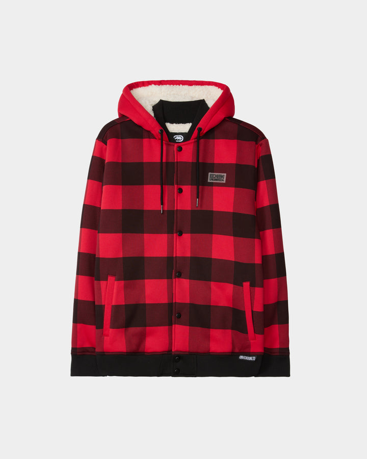 Plaid Sherpa Varsity Jacket