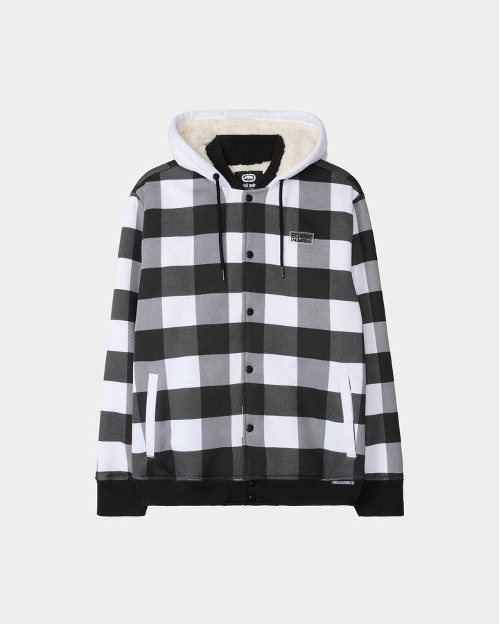 Plaid Sherpa Varsity Jacket