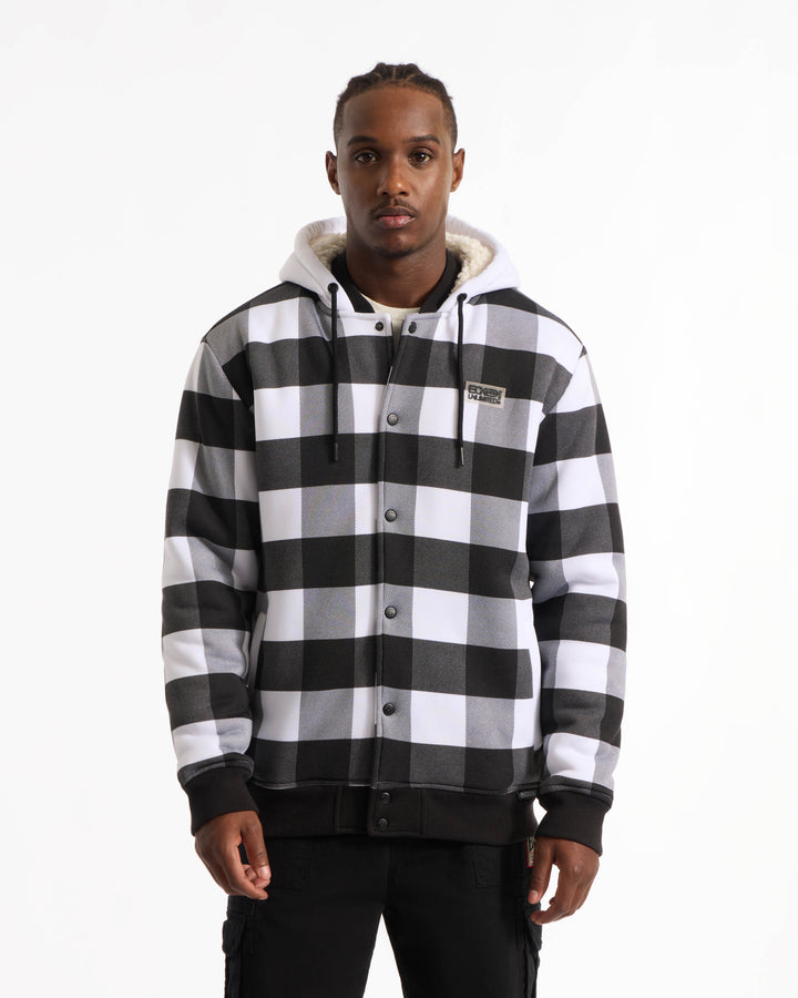 Plaid Sherpa Varsity Jacket